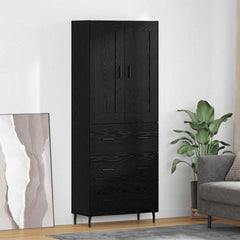 Highboard 69.5x34x180 cm Engineered Wood 3 Drawers Black oak