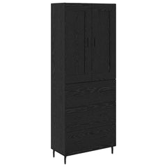 Highboard 69.5x34x180 cm Engineered Wood 3 Drawers Black oak