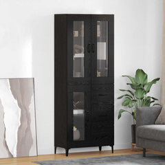 Highboard 69.5 x 34 x 180 cm Engineered Wood Black oak