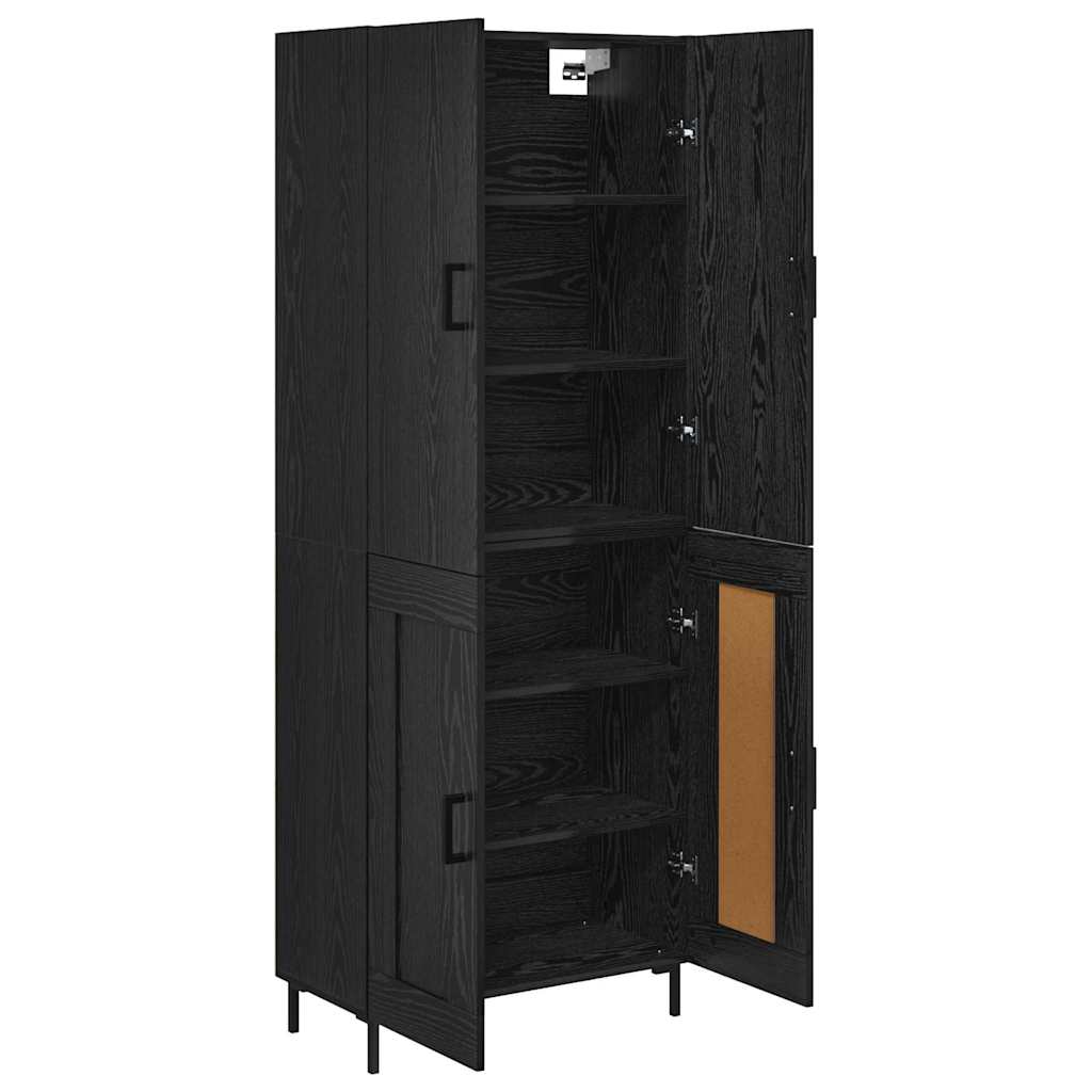Highboard 69.5x34x180 cm Engineered Wood 2 Wood Doors Black oak