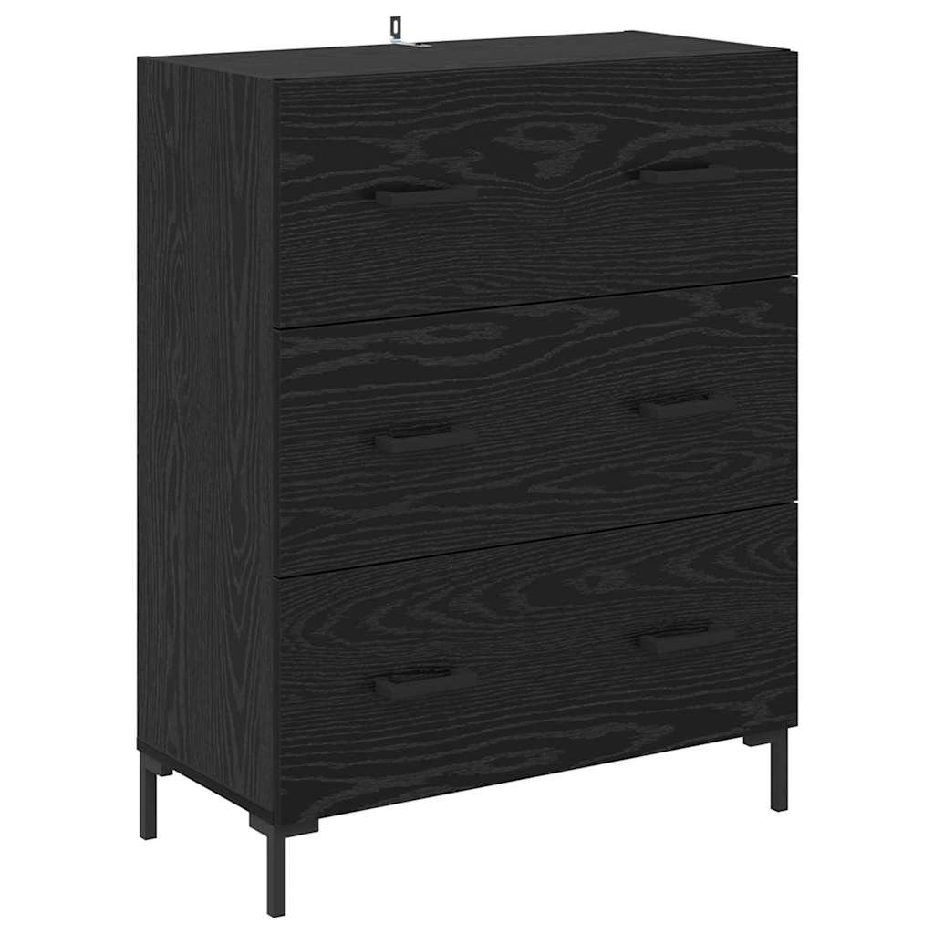 Highboard 69.5x34x180 cm Engineered Wood 3 Drawers Black oak