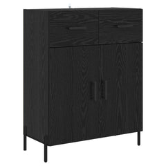 Highboard 69.5x34x180 cm Engineered Wood 2 Doors 2 Drawers Black oak