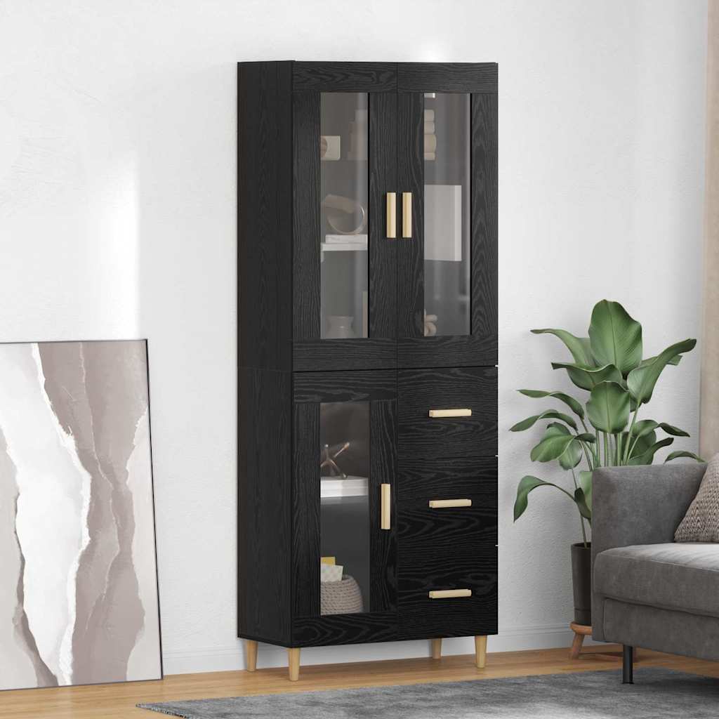 Highboard 69.5 x 34 x 180 cm Engineered Wood Black oak