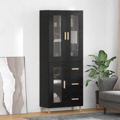 Highboard 69.5 x 34 x 180 cm Engineered Wood Black oak