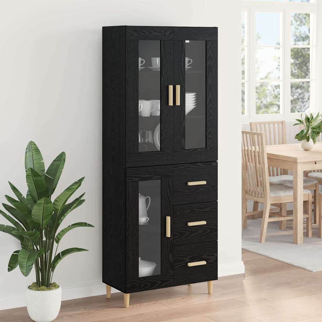 Highboard 69.5 x 34 x 180 cm Engineered Wood Black oak