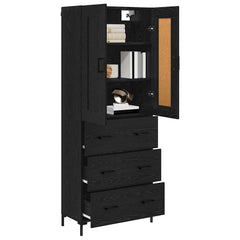 Highboard 69.5x34x180 cm Engineered Wood 3 Drawers Black oak