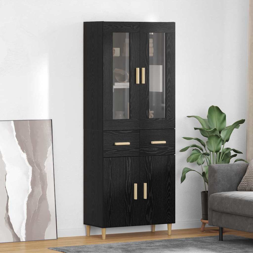 Highboard 69.5 x 34 x 180 cm Engineered Wood Black oak