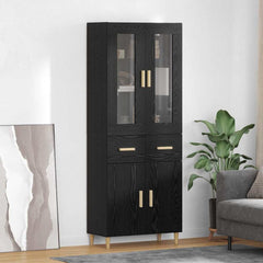 Highboard 69.5 x 34 x 180 cm Engineered Wood Black oak