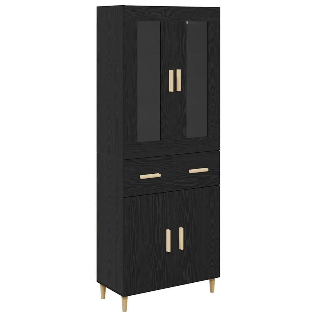 Highboard 69.5 x 34 x 180 cm Engineered Wood Black oak