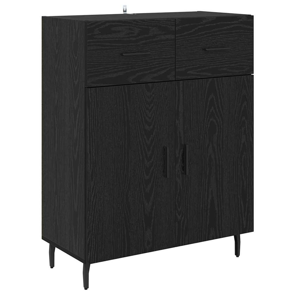 Highboard 69.5x34x180 cm Engineered Wood 2 Doors 2 Drawers Black oak