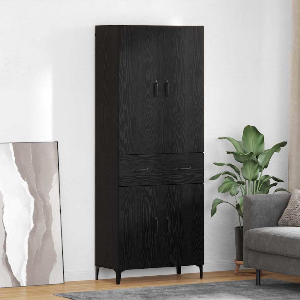 Highboard 69.5 x 34 x 180 cm Engineered Wood Black oak