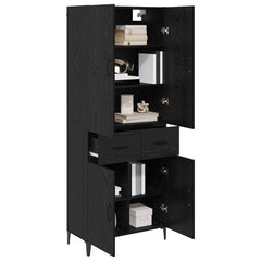Highboard 69.5 x 34 x 180 cm Engineered Wood Black oak