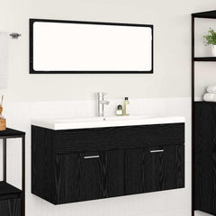 Bathroom Cabinet Black Oak 100 x 38.5 x 46 cm Engineered Wood 4
