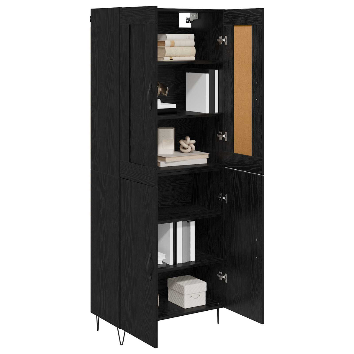 Highboard 69.5x34x180 cm Engineered Wood 2 Doors Black oak