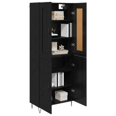 Highboard 69.5x34x180 cm Engineered Wood 2 Doors Black oak