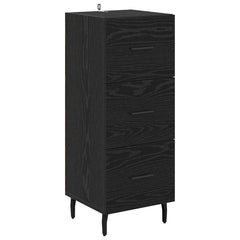 Highboard 34.5x34x180 cm Engineered Wood 3 Drawers Black oak