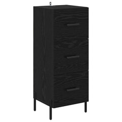 Highboard 34.5x34x180 cm Engineered Wood 3 Drawers Black oak