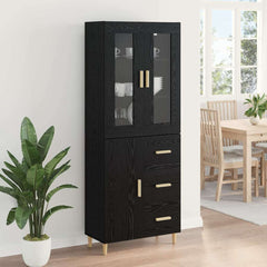Highboard 34.5 x 34 x 180 cm Engineered Wood Black oak