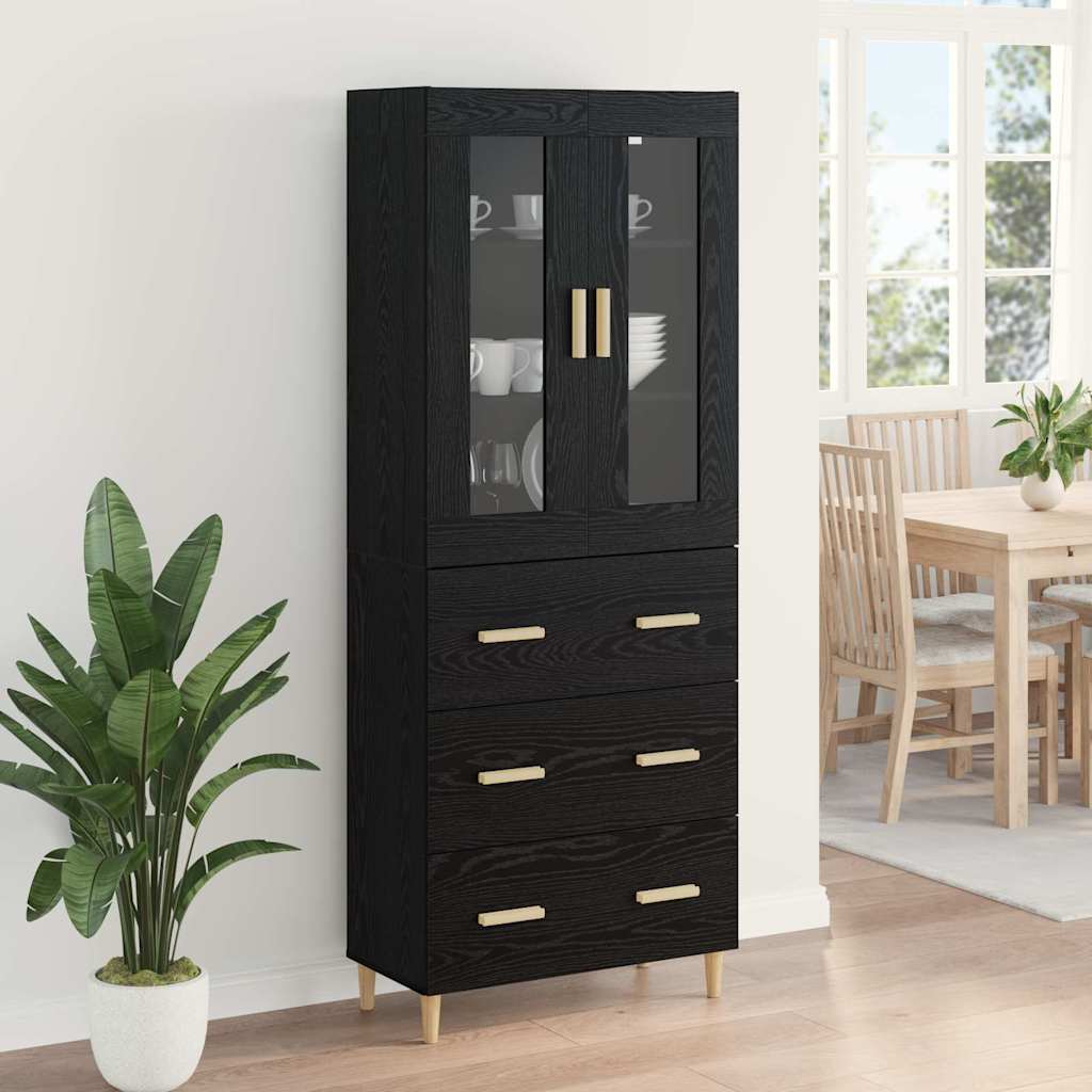 Highboard 69.5 x 34 x 180 cm Black oak