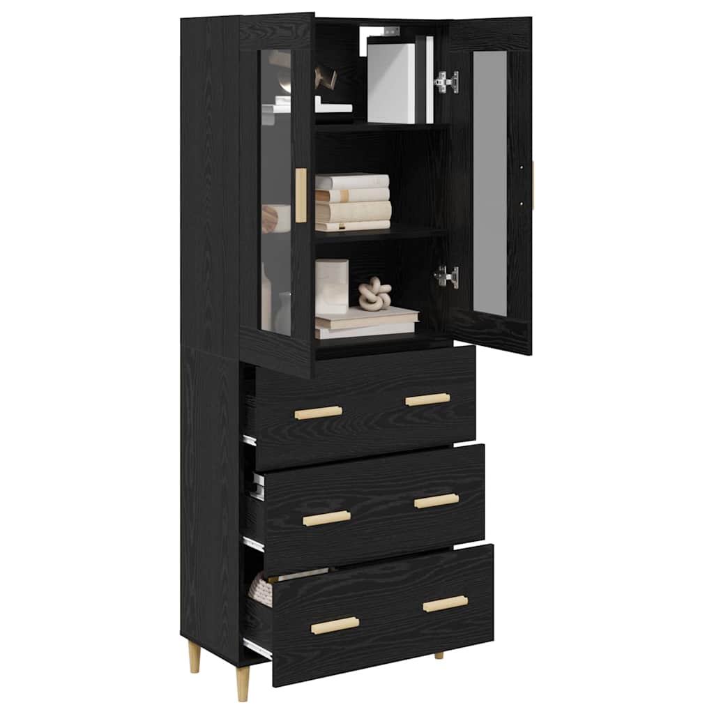 Highboard 69.5 x 34 x 180 cm Black oak