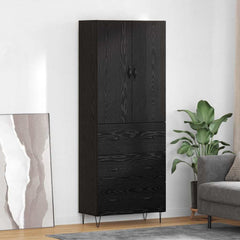 Highboard 69.5x34x180 cm Engineered Wood 3 Drawers Black oak
