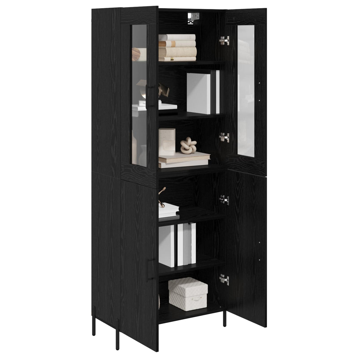 Highboard 69.5x34x180 cm Engineered Wood 2 Doors Black oak