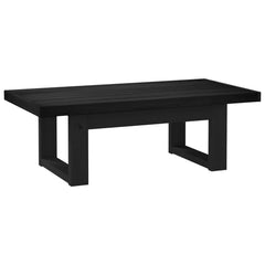 Coffee Table NOAIN 119 x 60 x 40 cm Solid Pine Wood Black U shape