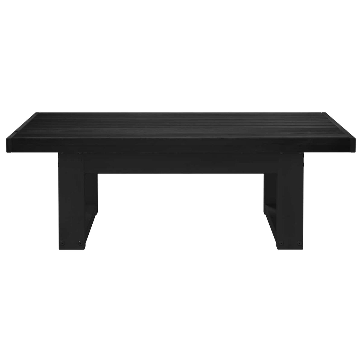 Coffee Table NOAIN 119 x 60 x 40 cm Solid Pine Wood Black U shape