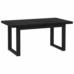 vidaXL Dining Table NOAIN 160 cm Solid Pine Wood Black Rectangular 5