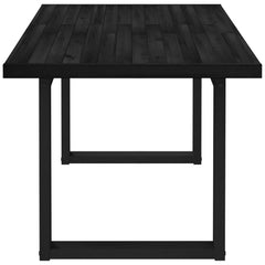 vidaXL Dining Table NOAIN 160 cm Solid Pine Wood Black Rectangular 4