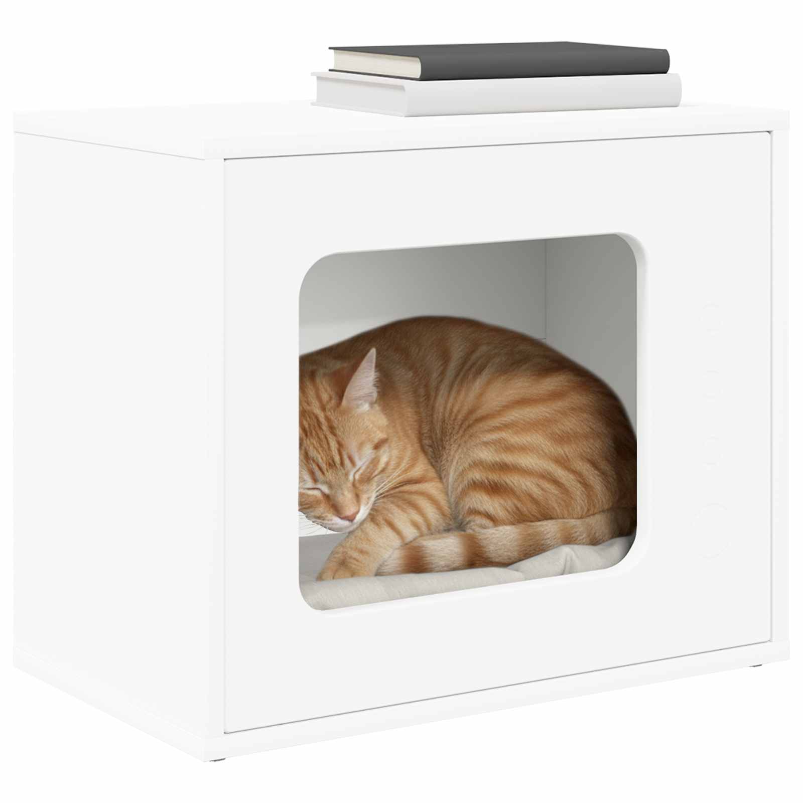vidaXL Cat House White 51 x 30 x 42.5 cm Engineered Wood 3
