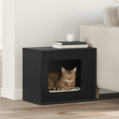 vidaXL Cat House Black 51 x 30 x 42.5 cm Engineered Wood 1