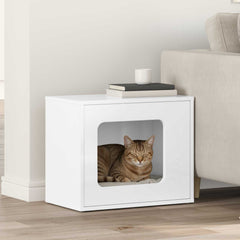 vidaXL Cat House Gloss White 51 x 30 x 42.5 cm Engineered Wood 1