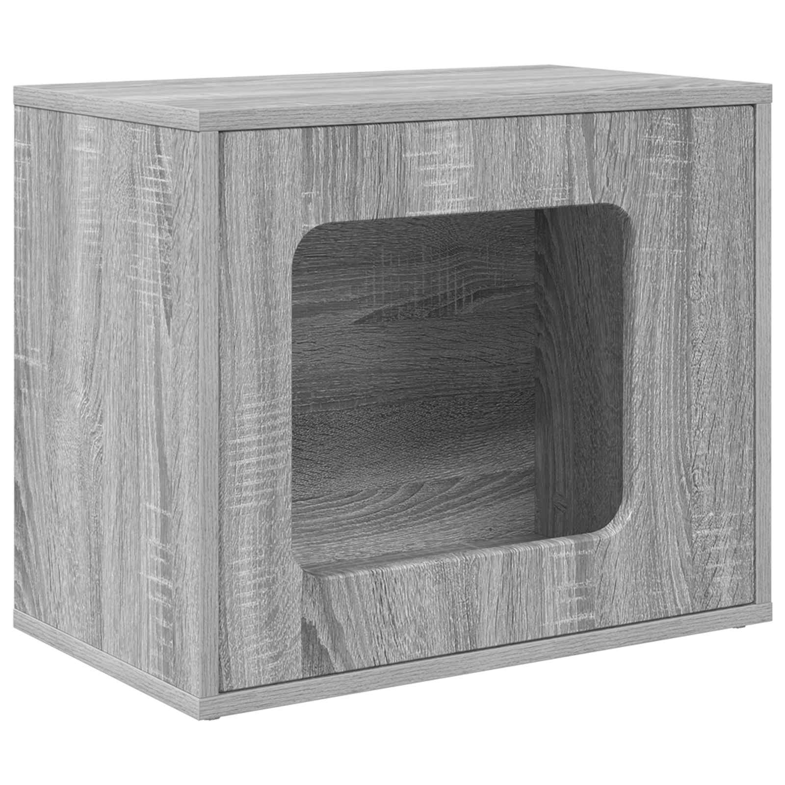 vidaXL Cat House Grey Sonoma 51 x 30 x 42.5 cm Engineered Wood 2