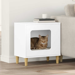 vidaXL Cat House White 51 x 30 x 52 cm Engineered Wood 1