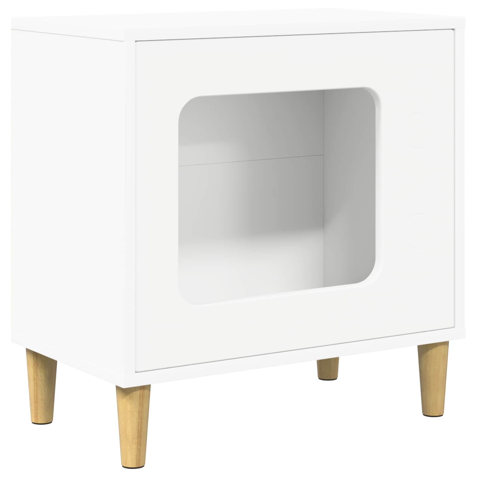 vidaXL Cat House White 51 x 30 x 52 cm Engineered Wood 2