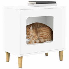 vidaXL Cat House White 51 x 30 x 52 cm Engineered Wood 3