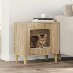 vidaXL Cat House Sonoma 51 x 30 x 52 cm Engineered Wood 1