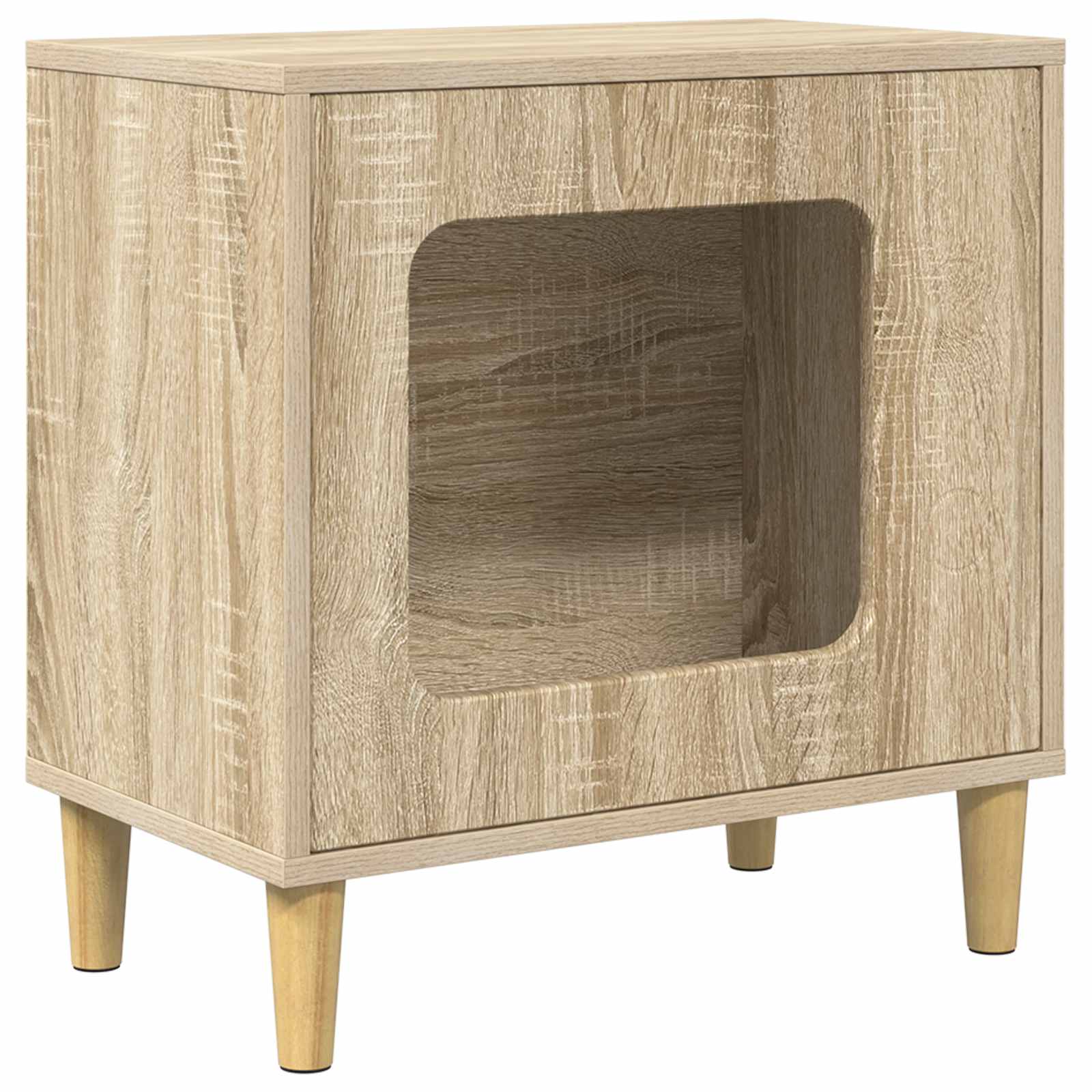 vidaXL Cat House Sonoma 51 x 30 x 52 cm Engineered Wood 2