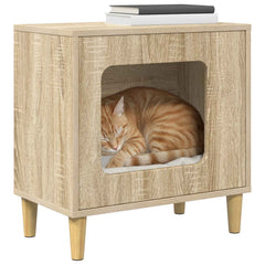 vidaXL Cat House Sonoma 51 x 30 x 52 cm Engineered Wood 3