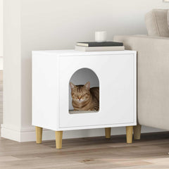 vidaXL Cat House White 51 x 30 x 52 cm Engineered Wood 1
