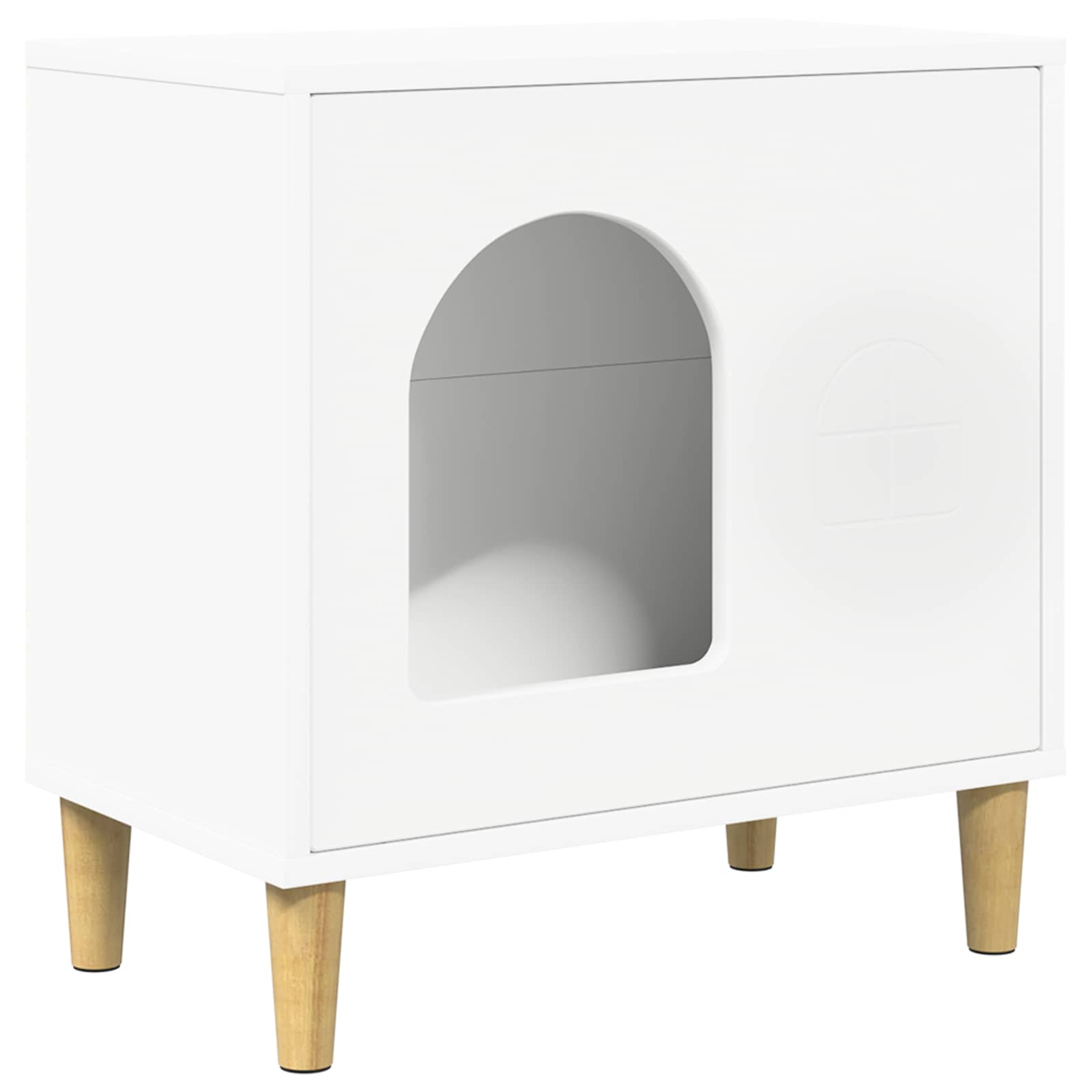 vidaXL Cat House White 51 x 30 x 52 cm Engineered Wood 2