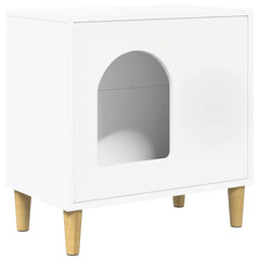 vidaXL Cat House White 51 x 30 x 52 cm Engineered Wood 2