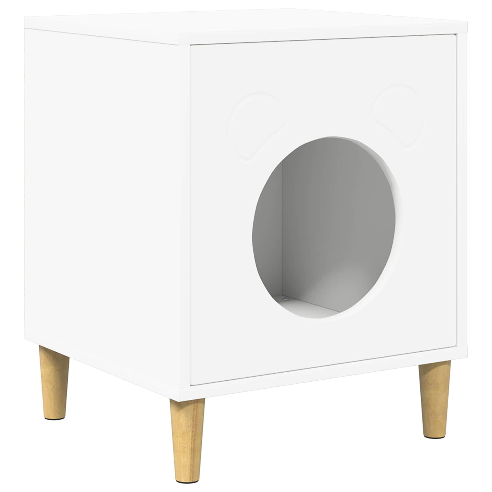vidaXL Cat House White 42.5 x 40 x 53 cm Engineered Wood 2