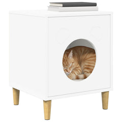 vidaXL Cat House White 42.5 x 40 x 53 cm Engineered Wood 3