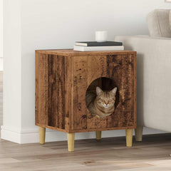 vidaXL Cat House Old Wood 42.5 x 40 x 53 cm Engineered Wood 1