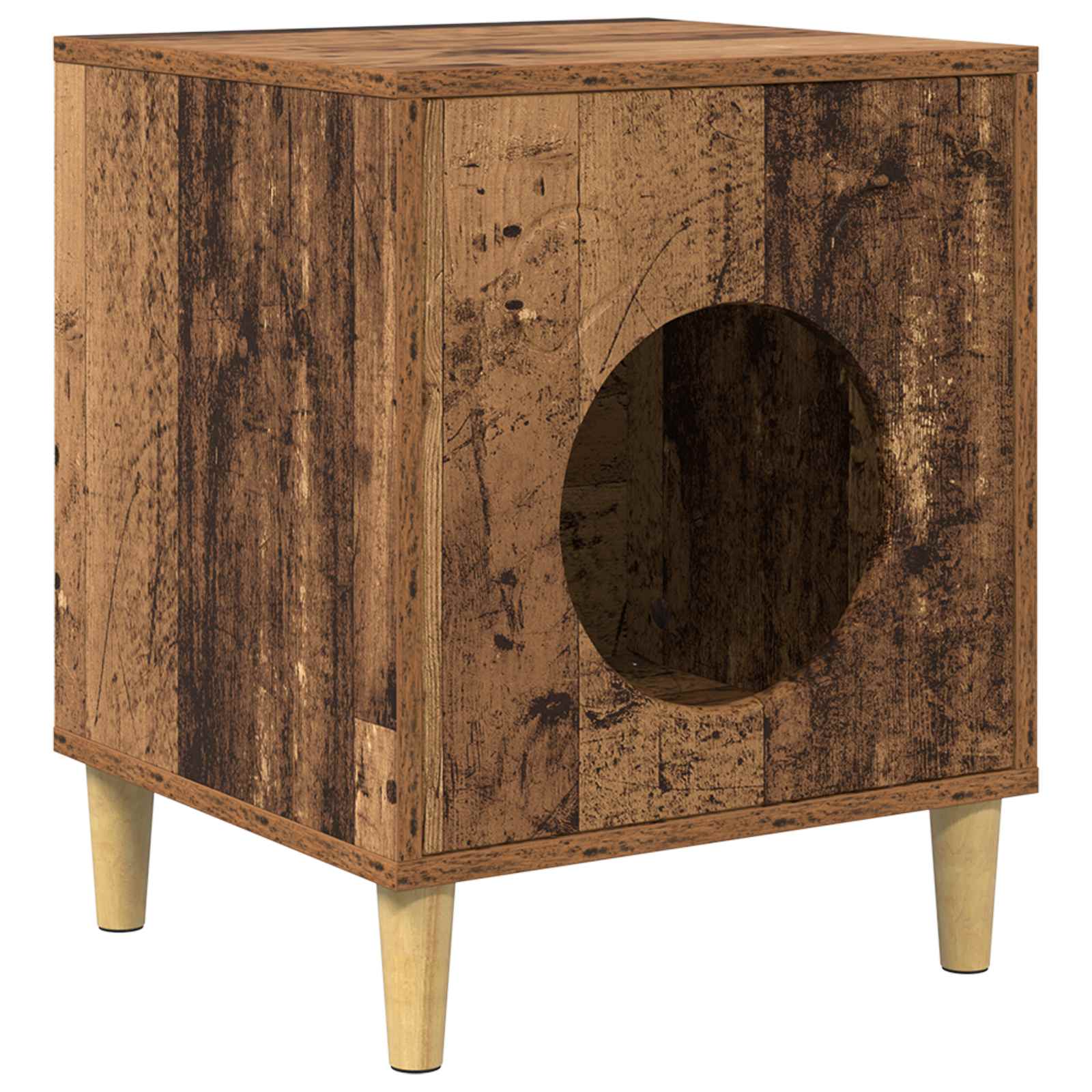 vidaXL Cat House Old Wood 42.5 x 40 x 53 cm Engineered Wood 2