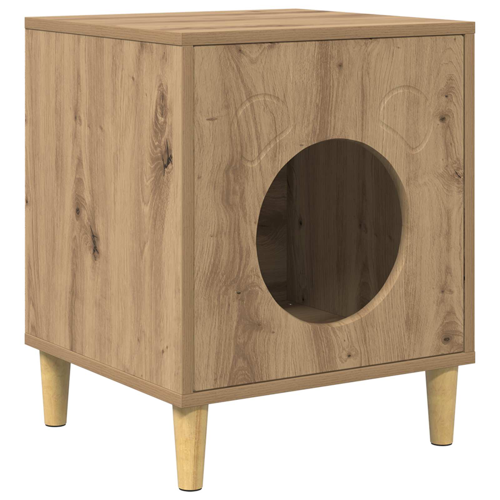 vidaXL Cat House Artisian Oak 42.5 x 40 x 53 cm Engineered Wood 2