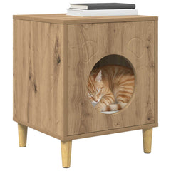 vidaXL Cat House Artisian Oak 42.5 x 40 x 53 cm Engineered Wood 3