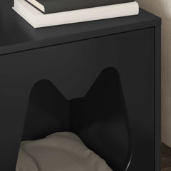 vidaXL Cat House Black 42.5 x 40 x 53.5 cm Engineered Wood 4
